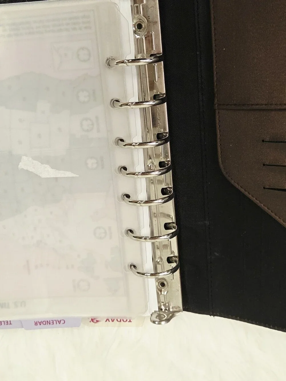 Day Runner Brown Striped Fabric Folio Organizer Planner